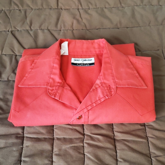 Vintage Karman Western Men's Long Sleeve. RED SNAPS. Med/Large. GVPWC. - Picture 11 of 14